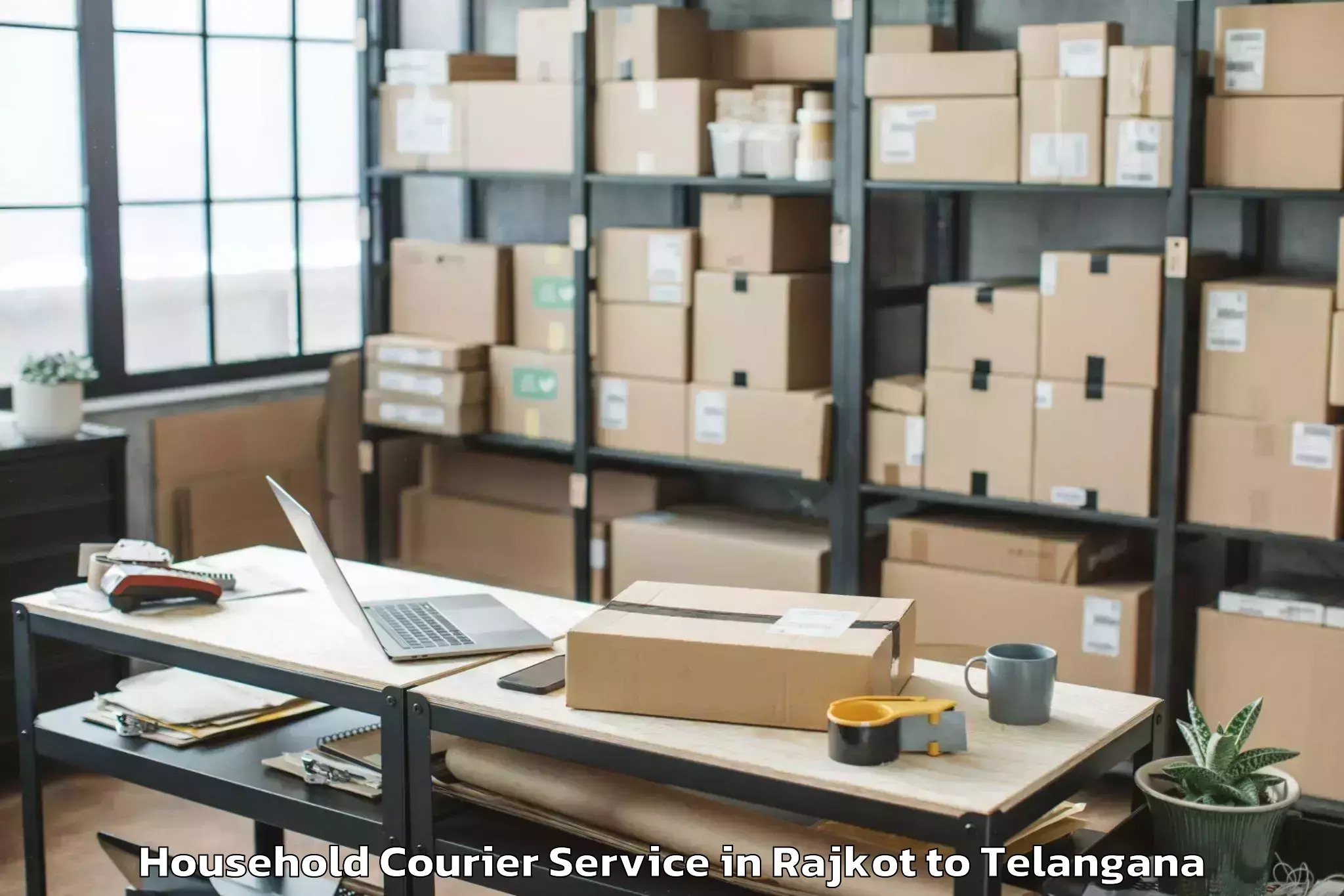 Affordable Rajkot to Husnabad Household Courier